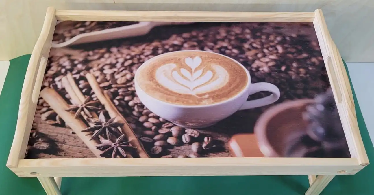 PIKUSA — tavă pentru micul dejun cu motiv de boabe de cafea