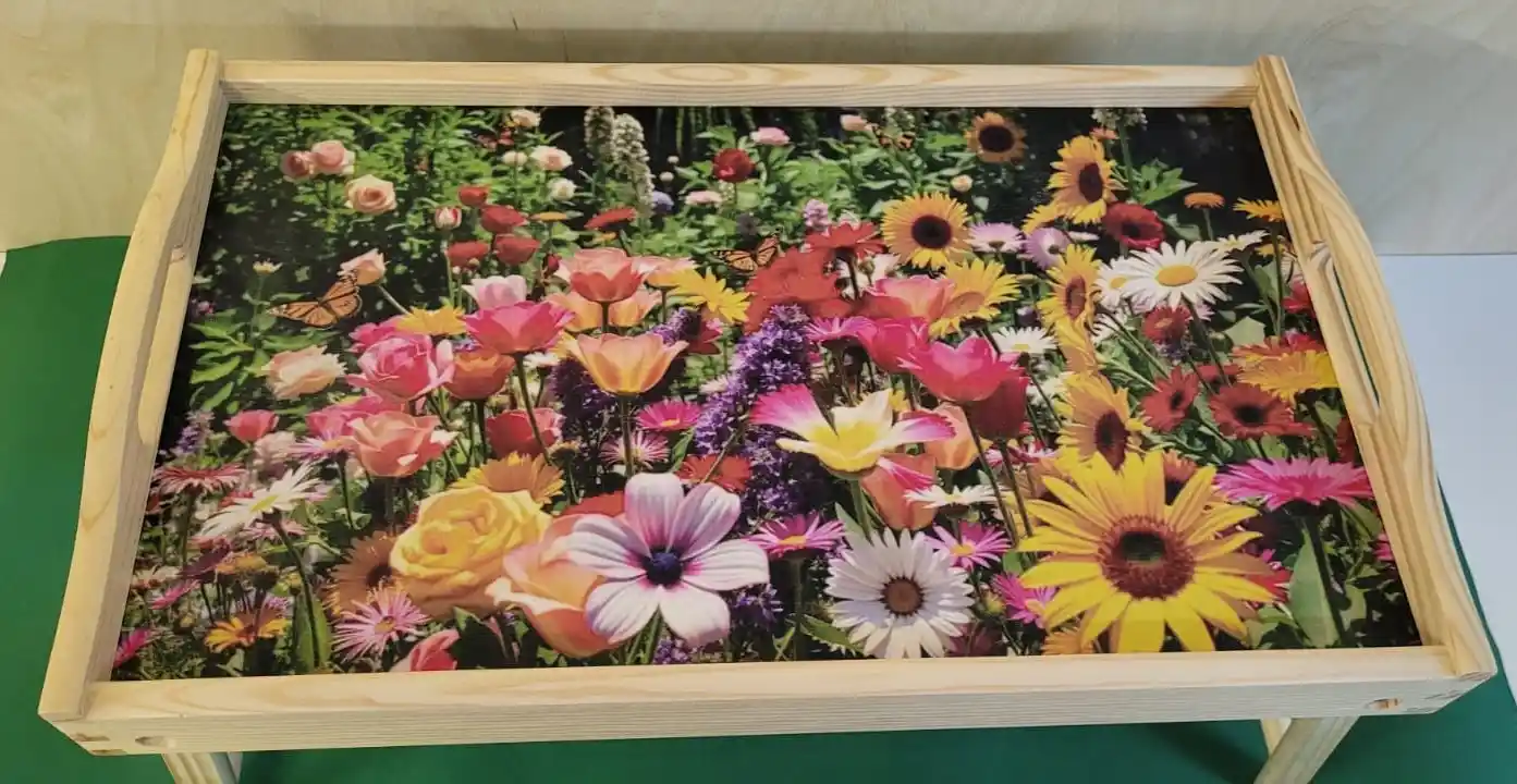 PIKUSA — tavă pentru micul dejun cu flori colorate